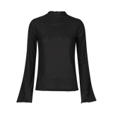 MESH LS TROMPET TOP BLACK front