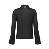 MESH LS TROMPET TOP BLACK SMALL DOT back