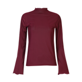 MESH LS TROMPET TOP BORDEAUX front
