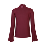MESH LS TROMPET TOP BORDEAUX back