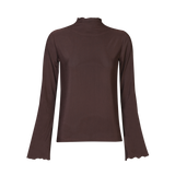 MESH LS TROMPET TOP DARK BROWN front