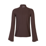 MESH LS TROMPET TOP DARK BROWN back