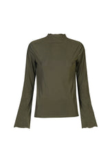 MESH LS TROMPET TOP - ARMY