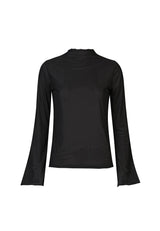 MESH LS TROMPET TOP - BLACK
