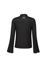MESH LS TROMPET TOP - BLACK