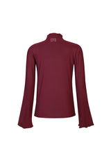 MESH LS TROMPET TOP - BORDEAUX