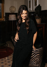 KATTY SS BLOUSE - BLACK W. BLACK