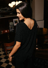 KATTY SS BLOUSE - BLACK W. BLACK
