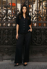 SILVA 3/4 BLOUSE - BLACK