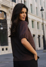 SILVA 3/4 BLOUSE - COFFEE BEAN