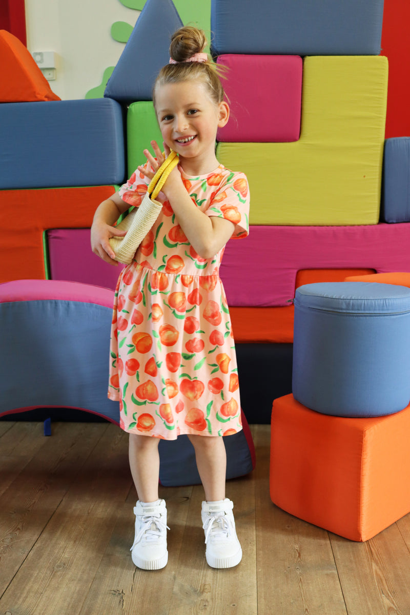 ALMA-SS-BABYDOLL-DRESS (KIDS) - PEACHY