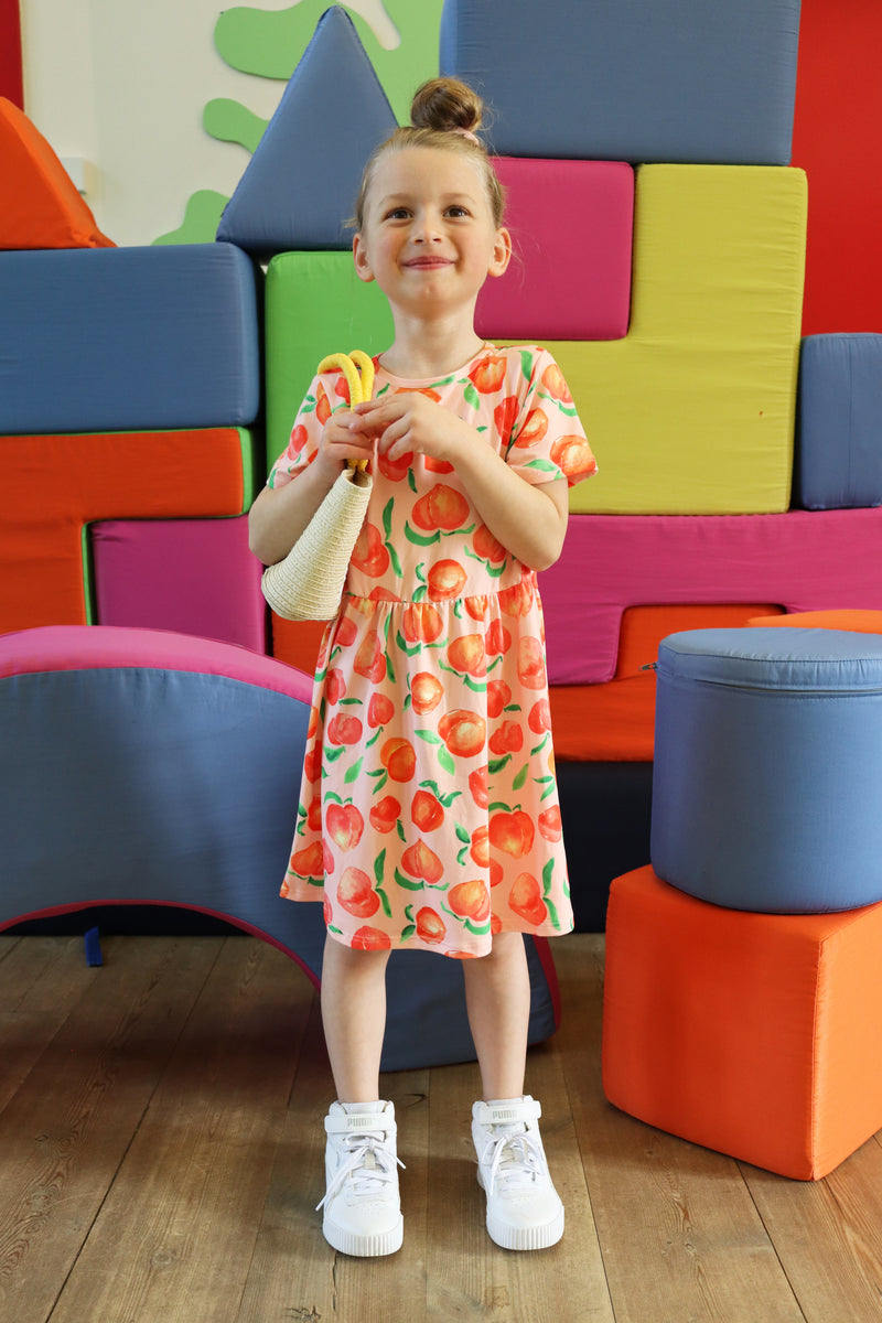 ALMA-SS-BABYDOLL-DRESS (KIDS) - PEACHY
