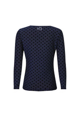 MESH LS TSHIRT, FLOCK - NAVY HEART