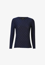 MESH LS TSHIRT, FLOCK - NAVY HEART