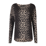 ALMA-LS-TOP (FLEECE) - DARK BROWN LUX LEO