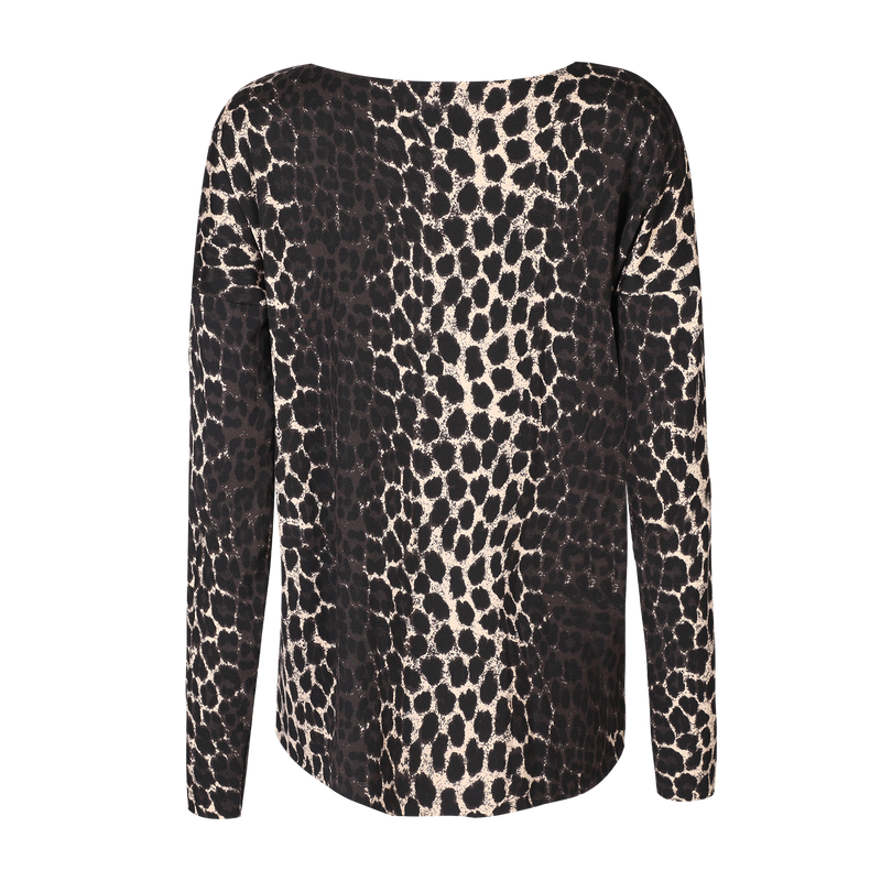 ALMA-LS-TOP (FLEECE) - DARK BROWN LUX LEO