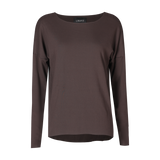 ALMA-LS-TOP (FLEECE) - DARK CHOCOLATE