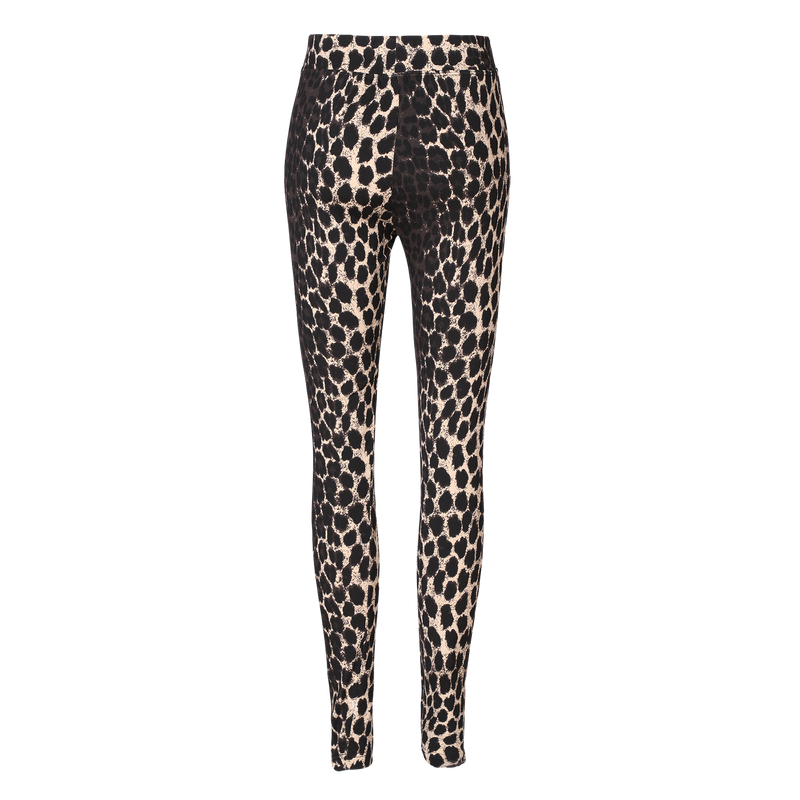 ALMA LEGGINGS (FLEECE) - DARK BROWN LUX LEO