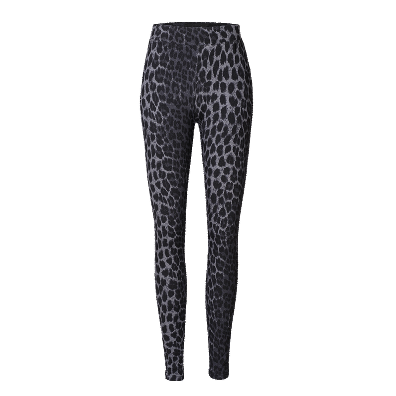 ALMA-LEGGINGS (FLEECE) - DARK GREY LEO