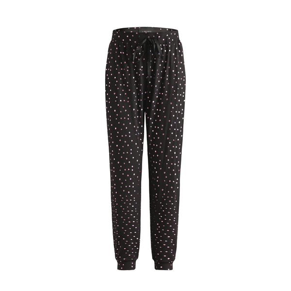 ALMA-PANTS - BLACK PINK HOLOGRAPHIC DOT