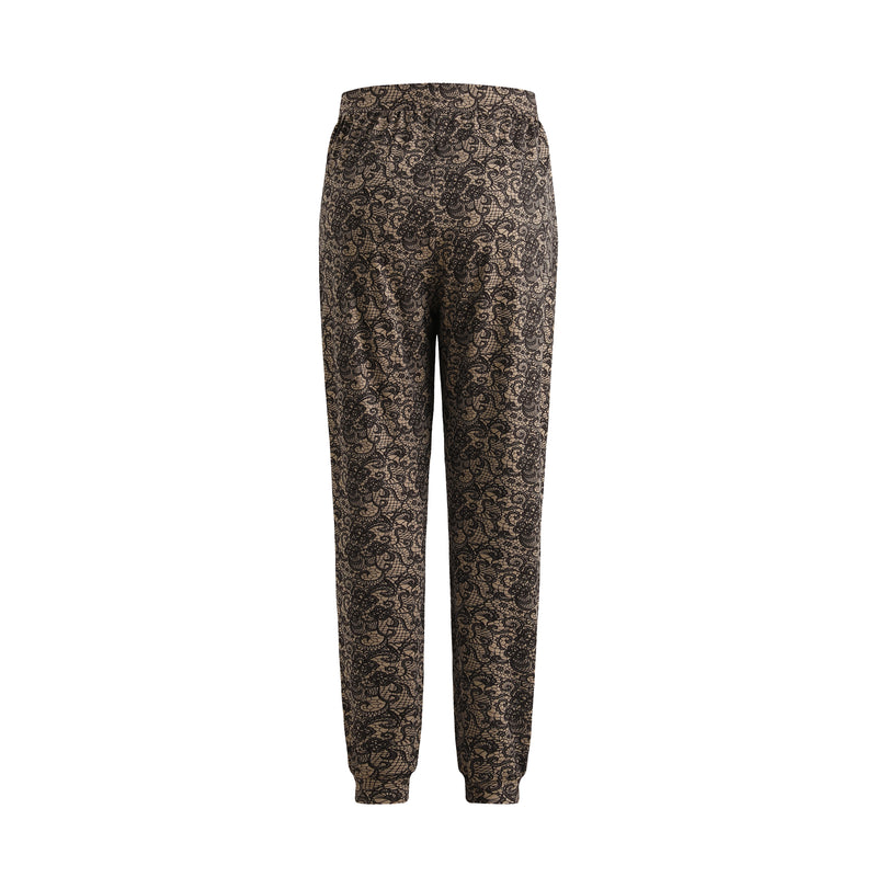ALMA-PANTS - MOCCA BROWN LACE