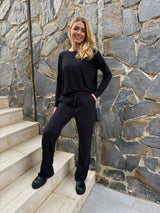 ALMA-WIDE PANTS - BLACK