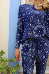 ALMA-PANT - BLUE SCARF