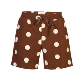 ALMA-SHORTS - BROWN CREME DOT