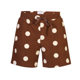 ALMA-SHORTS - BROWN CREME DOT