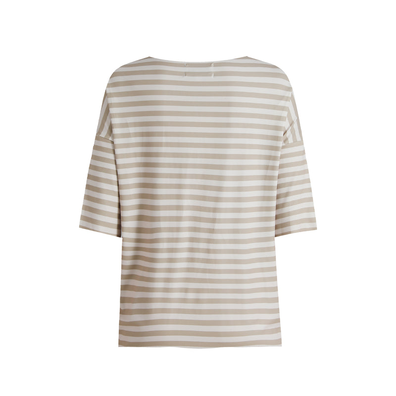 ALMA-TSHIRT - SAND IVORY STRIPE