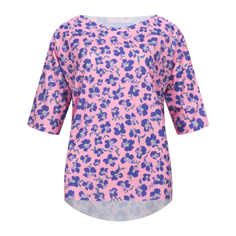 ALMA TSHIRT - PINK PURPLE FLOWER