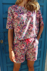 ALMA-SHORTS - PINK PAISLEY
