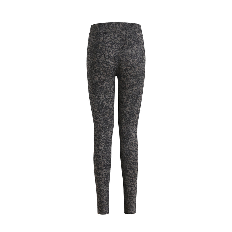 ALMA LEGGINGS - BLACK GRAY LACE