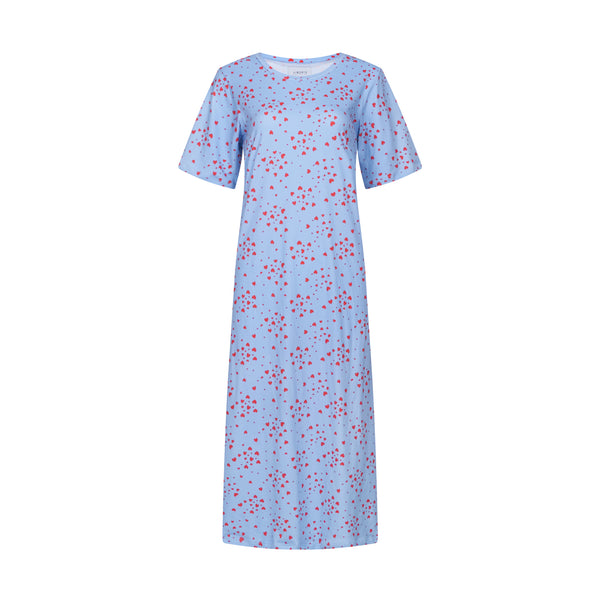 ALMA-TSHIRT-DRESS - LIGHT BLUE PINK HEART