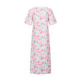 ALMA TSHIRT DRESS - MINT PINK FLOWER