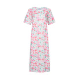 ALMA-TSHIRT-DRESS - MINT PINK FLOWER