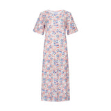 ALMA-TSHIRT-DRESS - PEACHY BLUE FLOWER