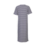 ALMA-TSHIRT-DRESS - BLUE CREME STRIPE