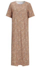 ALMA-TSHIRT-DRESS - SAND PAISLEY