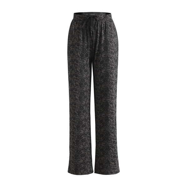 ALMA-WIDE-PANTS - BLACK GREY LACE