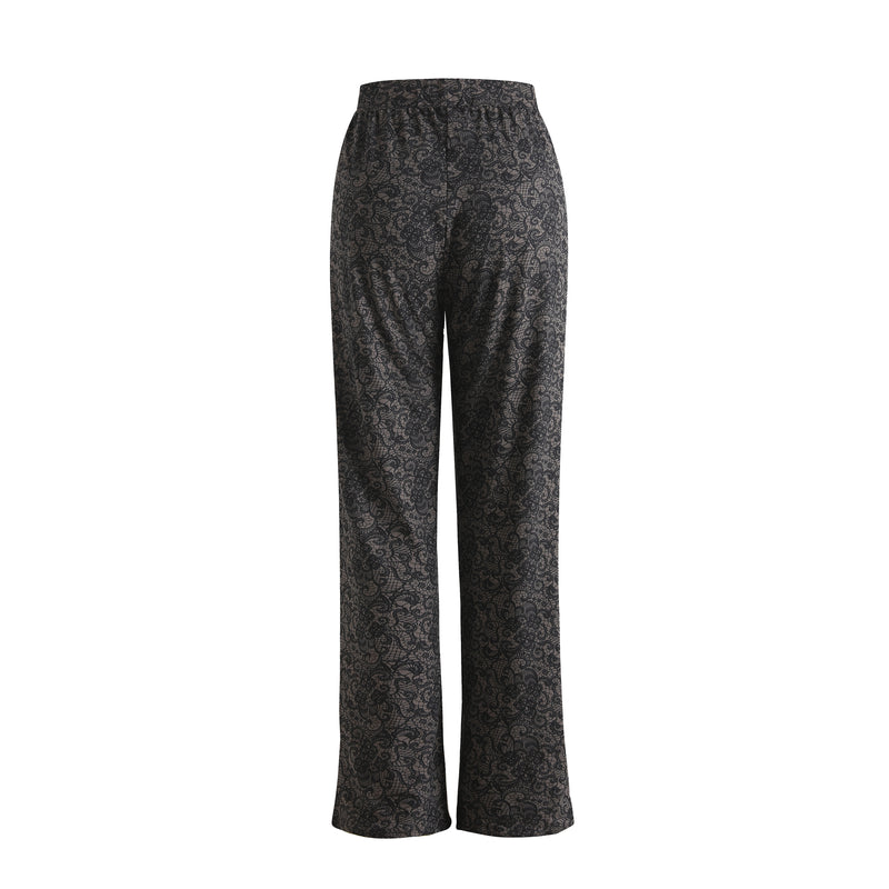 ALMA-WIDE-PANTS - BLACK GREY LACE