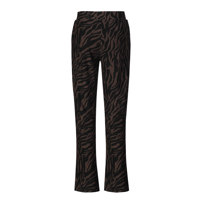 ALMA-WIDE-PANTS - DARK BROWN ZEBRA