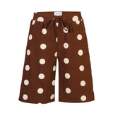 ALMA-LONG-SHORTS - BROWN CREME DOT