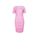 ALMA-SS-TURN-DRESS - PINK CHERRY