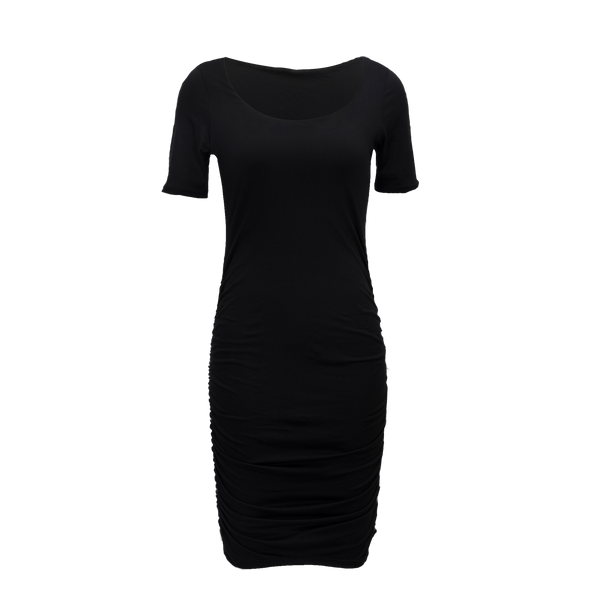 ALMA-SS-TURN-DRESS - BLACK