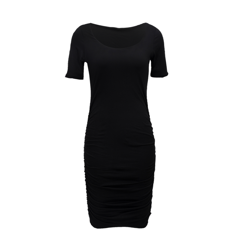ALMA-SS-TURN-DRESS - BLACK