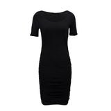 ALMA-SS-TURN-DRESS - BLACK