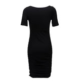 ALMA-SS-TURN-DRESS - BLACK