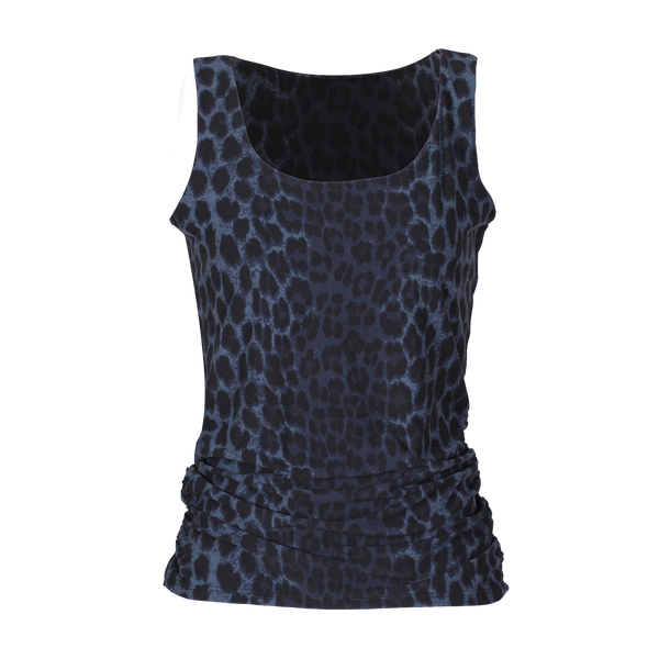 ALMA-TURN-TOP - DUSTY NAVY LEO