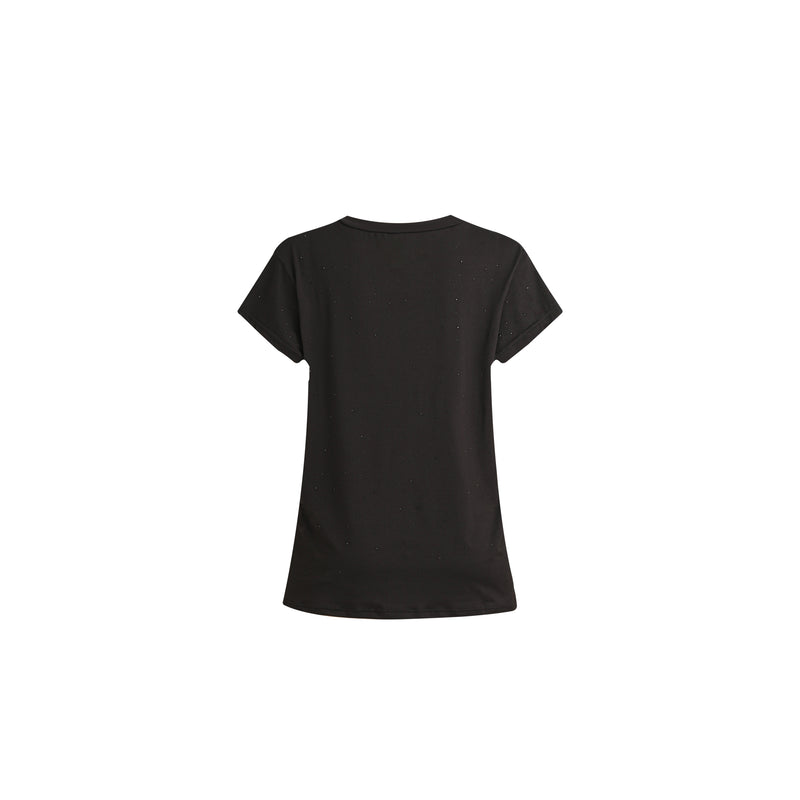 ALMA-U-TSHIRT - BLACK BLACK SIMILI